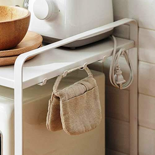 INDIDECOR INDIDECOR 611200 Metal Kitchen Storage Rack Kitchen Cookware Rack Microwave stand Microwave Storage Oven rack Kitchen organizer White  - Image 4