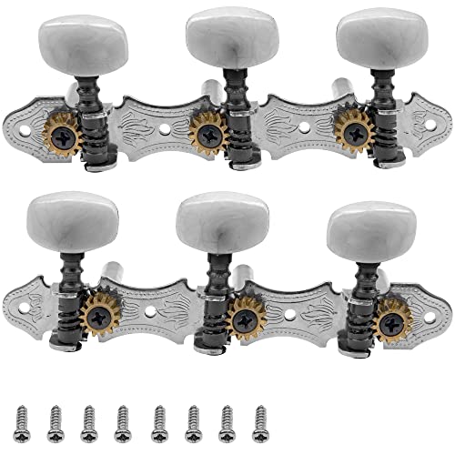 Yootones Classical Guitar String Tuning Peg Tuners Machine Heads Tuning Keys Pegs 3L3R 1:14 Compatible with Classical Guitar - Image 1