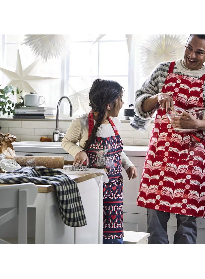 VINTERFINT Children's apron, heart pattern blue, 4-15 - Image 2