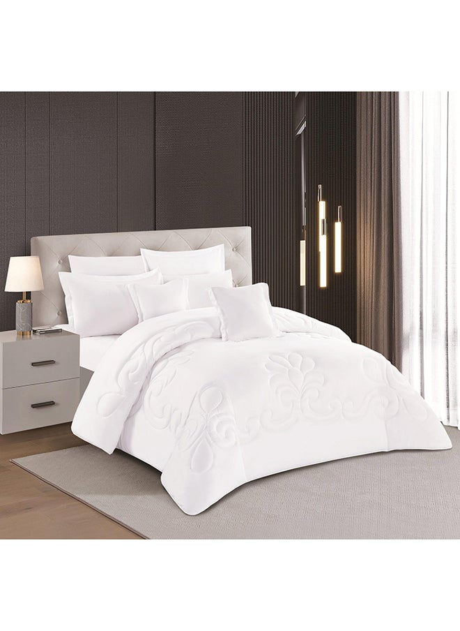 Stargold Duvet Cover Set 8 Pieces Comforter Set with Bed Skirt Quilt Cover Fitted Sheet Pillow Cover Comforter 220X240 cm King Size Mattress  - Image 1