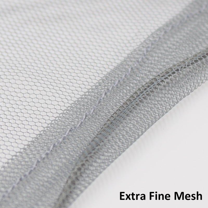 Anvin Mosquito Head Mesh Nets Gnat Face Netting for No See Ums Insects Bugs Gnats Biting Midges from Any Outdoor Activities, Works Over Most Hats Comes with Free Stock Pouches (3pcs, Grey) - Image 3