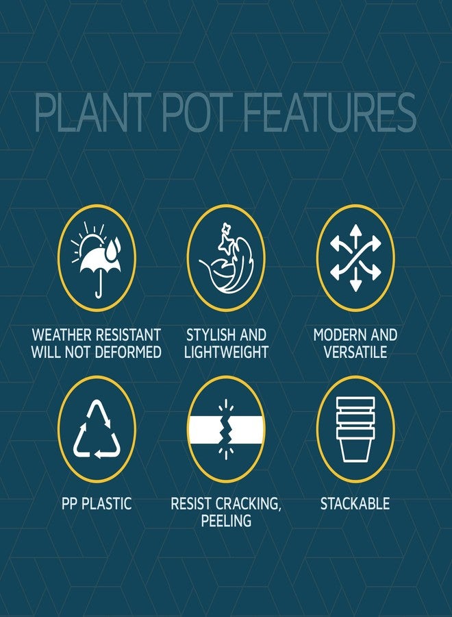 LifeMaster Yellow Plant Pots with Drainage Holes & Saucers 10 Pack, Indoor & Outdoor Stackable Space-Saving Planters for Houseplants & Flowers, (7", 6.7", 6", 5.3", and 4.8" Inches), Durable & Weatherproof - Image 5