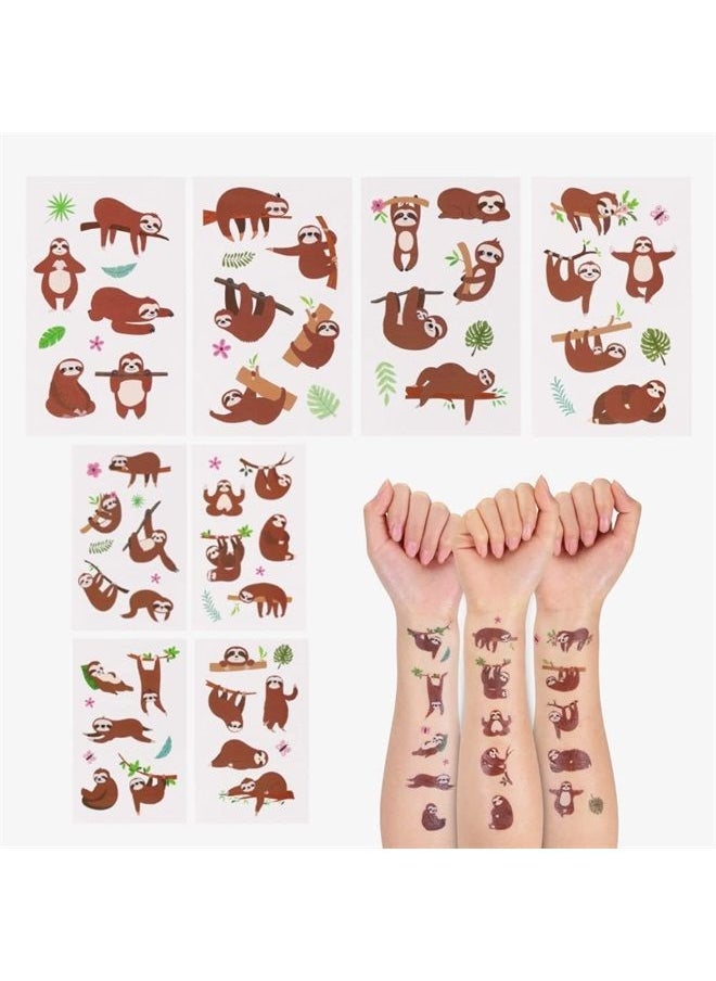 Cleverplay - 24 Sheets Sloth Temporary Tattoos, Birthday Decorations Sloth Party Favors - Image 1