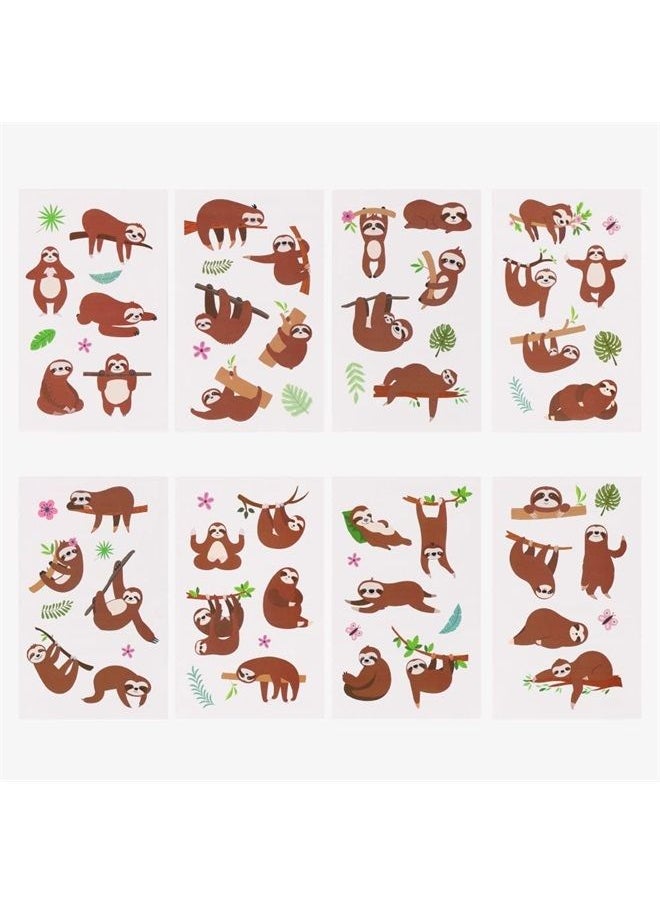Cleverplay - 24 Sheets Sloth Temporary Tattoos, Birthday Decorations Sloth Party Favors - Image 1