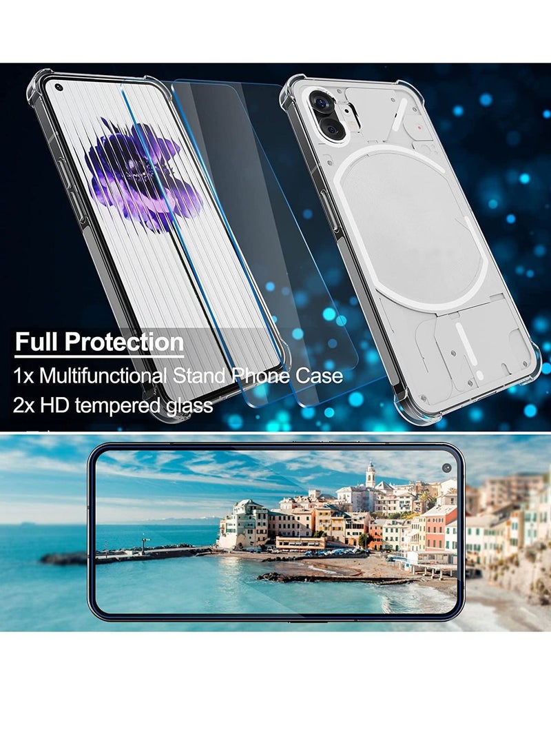 Nothing Phone 1 Case with 2 Pack Tempered Glass Screen Protector, Crystal Clear TPU Silicone Case with Airbag Corners, Drop Protection Cover For Nothing Phone 1 - Image 4