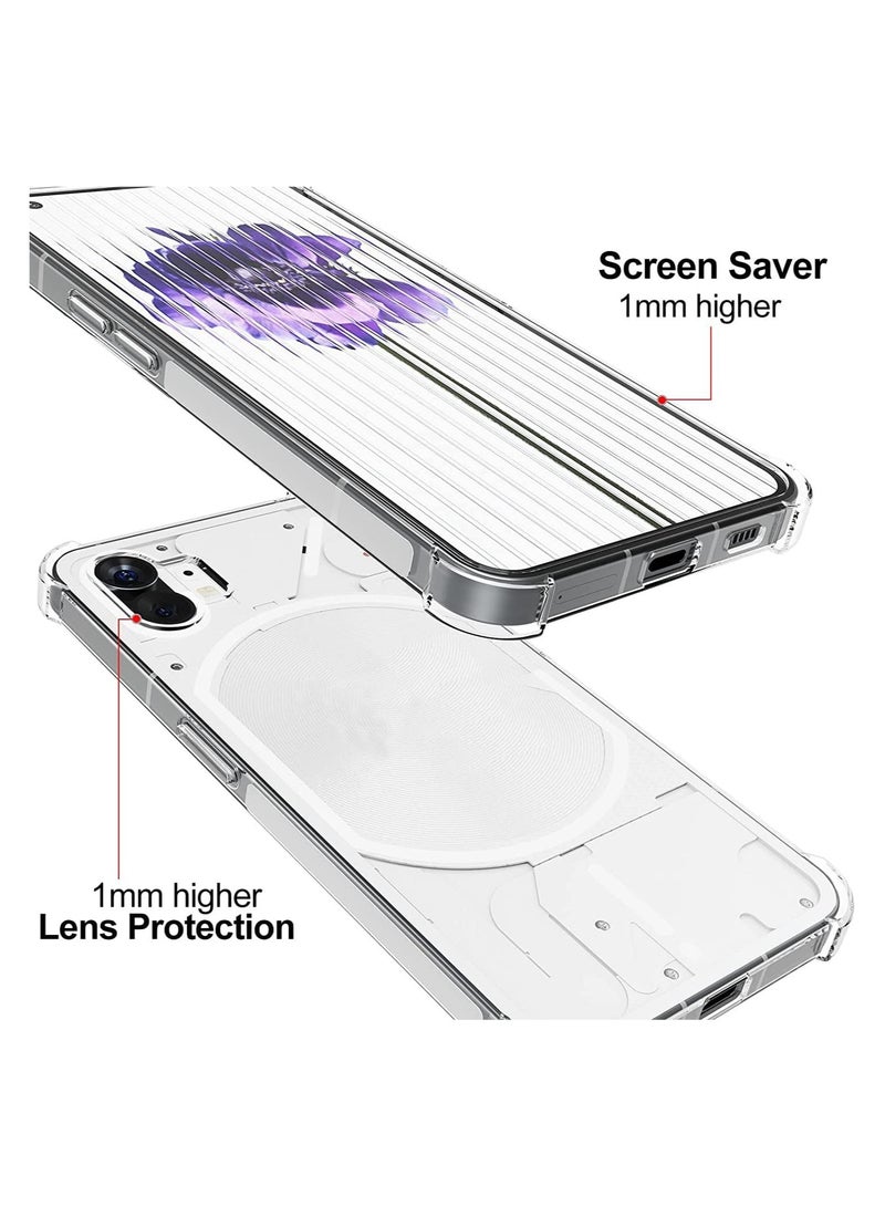 Nothing Phone 1 Case with 2 Pack Tempered Glass Screen Protector, Crystal Clear TPU Silicone Case with Airbag Corners, Drop Protection Cover For Nothing Phone 1 - Image 3