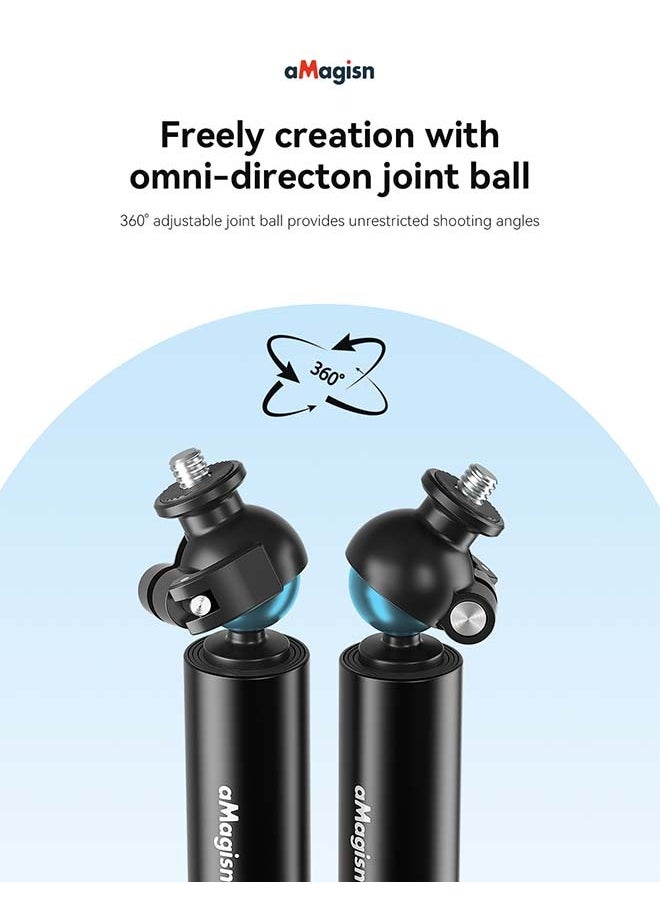 aMagisn - كرة aMagisn 70 سم - عصا سيلفي للرأس مع حامل 1/4 بوصة - ملحق قابل للتوسيع لكاميرات الحركة DJI/GoPro/Insta360 - Image 1