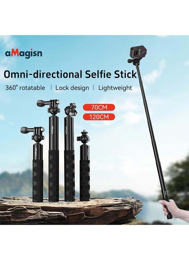 aMagisn - كرة aMagisn 70 سم - عصا سيلفي للرأس مع حامل 1/4 بوصة - ملحق قابل للتوسيع لكاميرات الحركة DJI/GoPro/Insta360 - Image 1