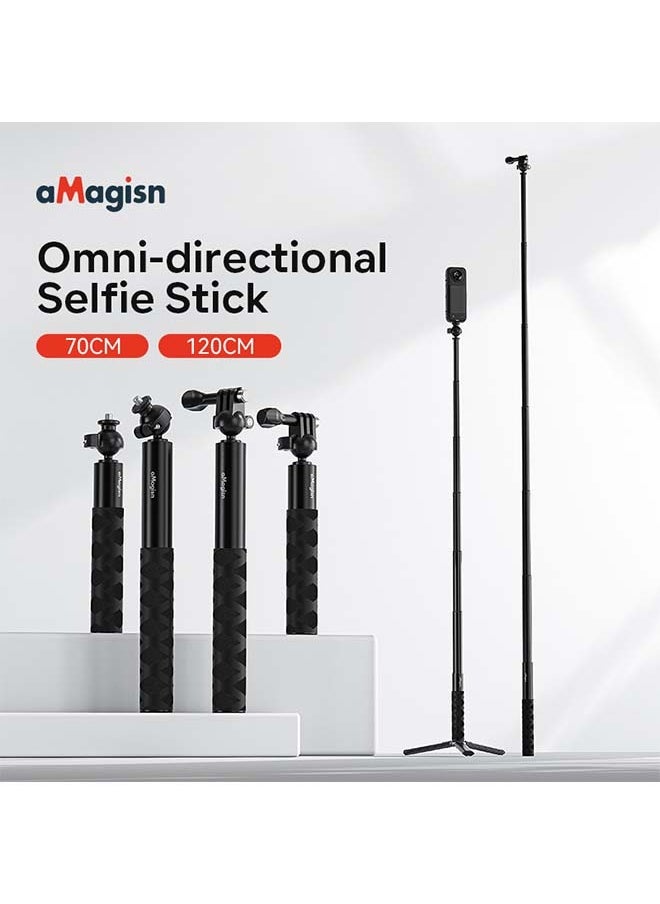 aMagisn - كرة aMagisn 70 سم - عصا سيلفي للرأس مع حامل 1/4 بوصة - ملحق قابل للتوسيع لكاميرات الحركة DJI/GoPro/Insta360 - Image 1