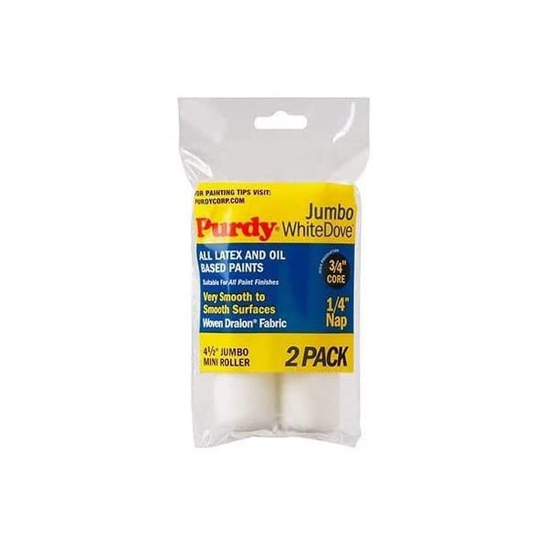 Purdy 140624010 Jumbo Mini White Dove Roller Replacements, 2-Pack, 4-1/2 inch x 1/4 inch nap - Image 2