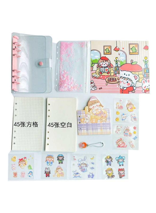 Bluejw Girl's Heart Hand Ledger Cute Internet Red Suit Cheap Loose-leaf Removable Grid Inner Page Zipper Bag For Money - Image 1