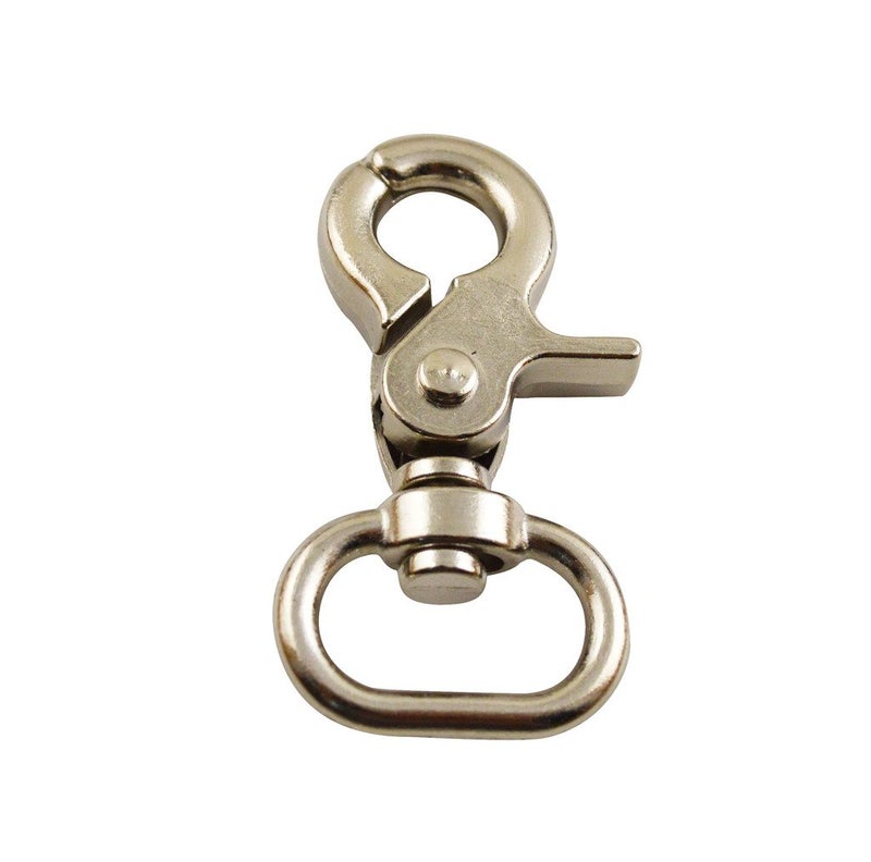 Amanaote Silvery 0.8" Inside Diameter Oval-Ring Pliers Lobster Clasp Claw Swivel Clasp Hook Pack of 6 - Image 1