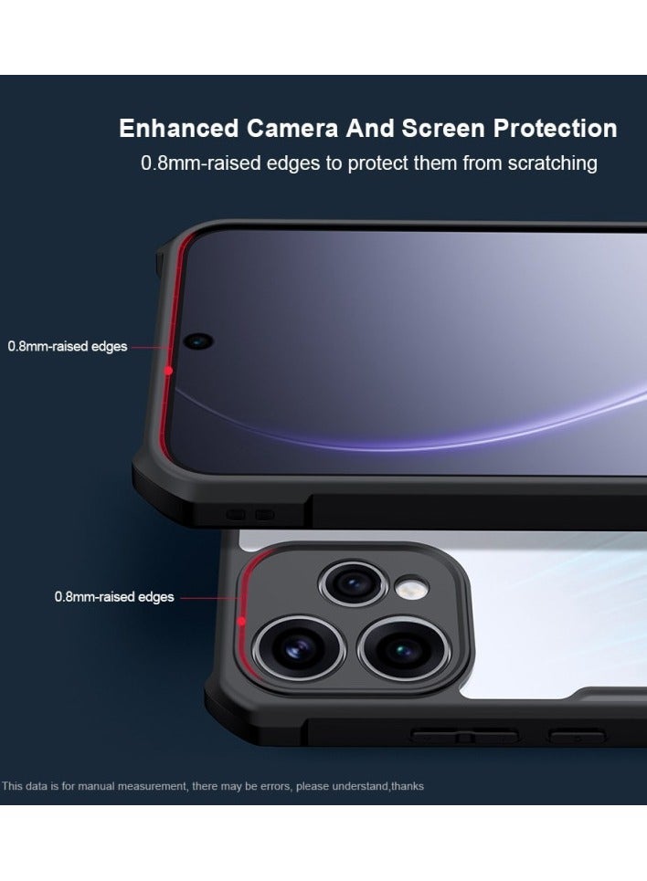 XUNDD Clear Case for Oppo Reno 15C 5G | Premium Rugged | Durable Shock-absorbing Frame | Black Border | Thermoplastic Polyurethane | Airbag Anti-drop Protection - Clear - Image 3