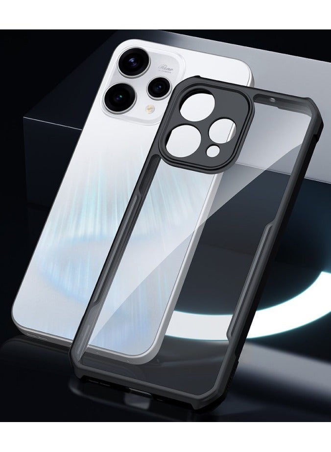 XUNDD Clear Case for Oppo Reno 15C 5G | Premium Rugged | Durable Shock-absorbing Frame | Black Border | Thermoplastic Polyurethane | Airbag Anti-drop Protection - Clear - Image 5