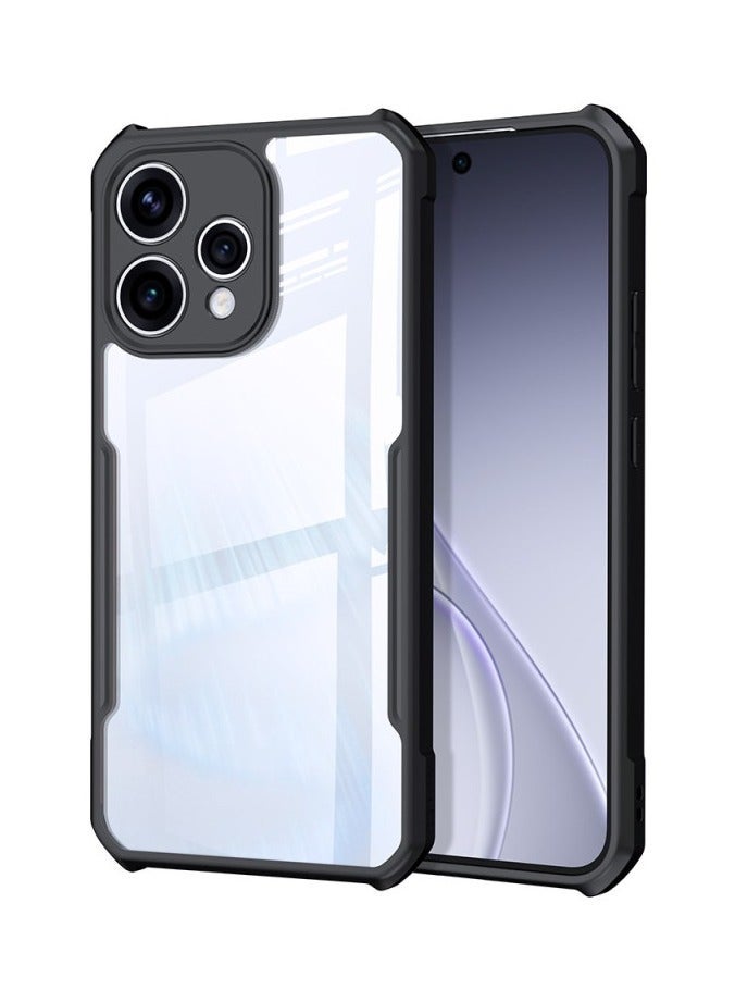 XUNDD Clear Case for Oppo Reno 15C 5G | Premium Rugged | Durable Shock-absorbing Frame | Black Border | Thermoplastic Polyurethane | Airbag Anti-drop Protection - Clear - Image 1