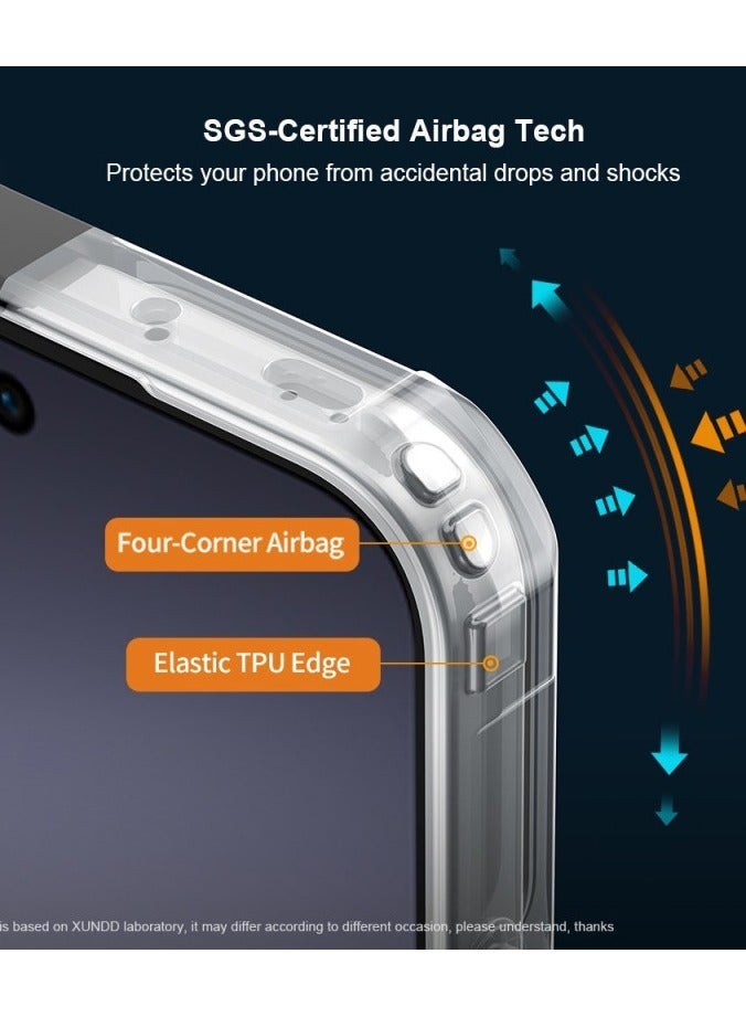 XUNDD Clear Case for Oppo Reno 15C 5G | Premium Rugged | Durable Shock-absorbing Frame | Black Border | Thermoplastic Polyurethane | Airbag Anti-drop Protection - Clear - Image 4