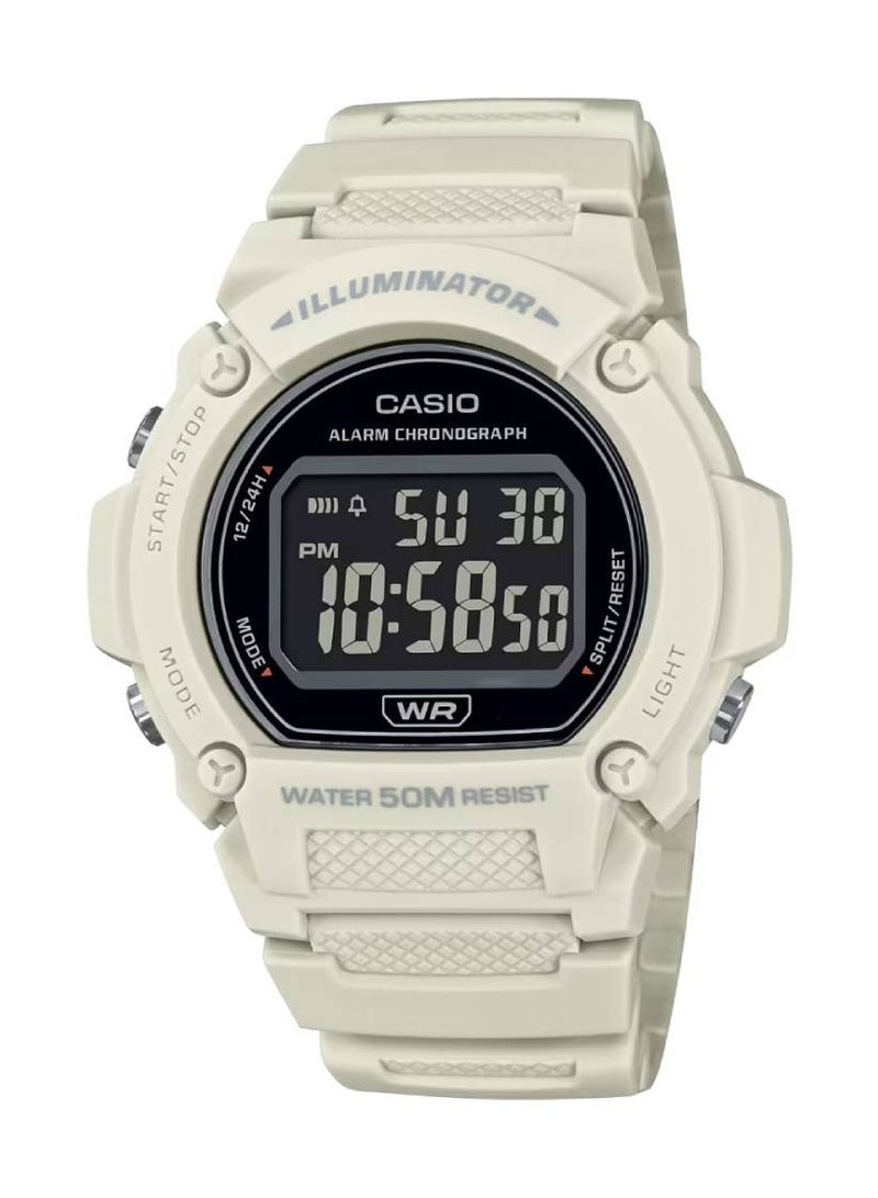 CASIO Digital White Resin Band Unisex Watch W-219HC-8BVDF - Image 1
