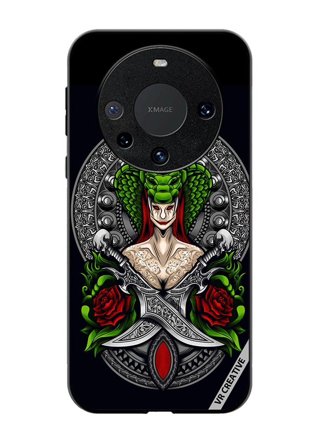 VR CREATIVE Protective Case Cover For Huawei Mate 60 Pro Plus Snake Woman Design Multicolour - Image 1