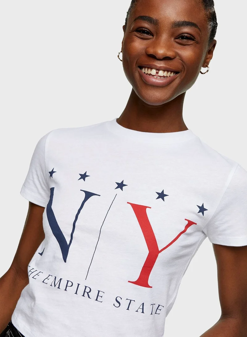 TOPSHOP Empire State Building New York T-Shirt