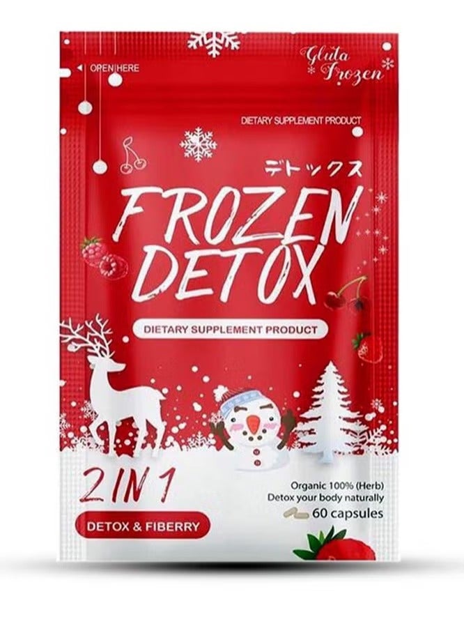 Frozen Collagen Frozen Detox 2-in-1 60 Capsules | Natural Cleanse & Detox | Organic Fiber + Herb Formula | Supports Digestion, Bloating Relief, Weight Management - Image 1
