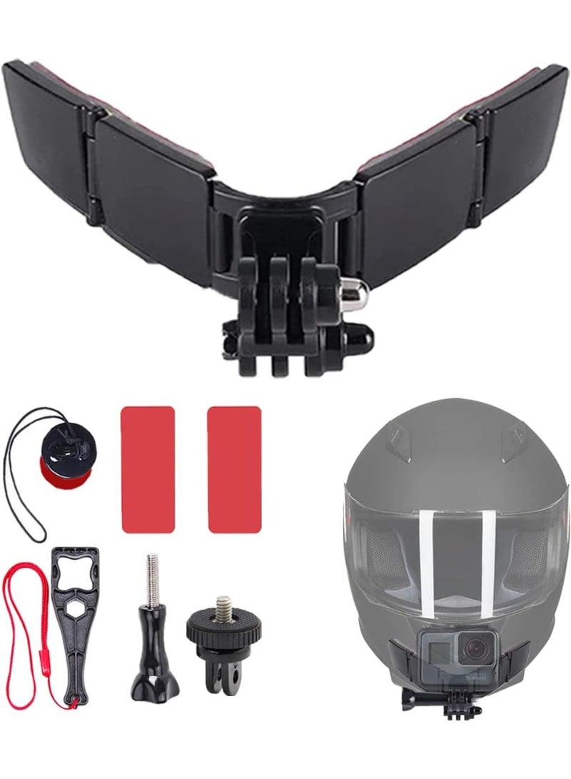WLPREOE Helmet Chin Mount for GoPro, Motorcycle Helmets Accessories, Gear for Men and Women, Immersive POV Recording, Sticky Screw Kit, Compatible with GoPro Hero 13 12 11 10 Max 9 8 7 6 5 Session - Image 1