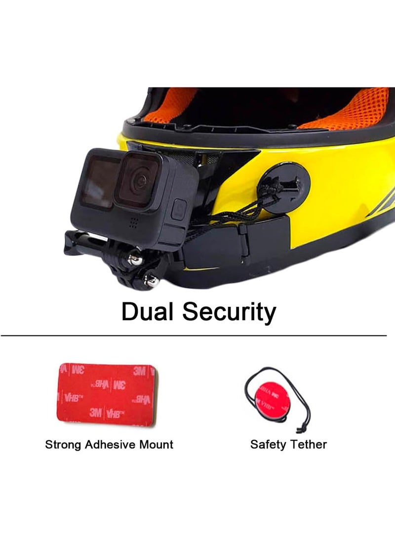 WLPREOE Helmet Chin Mount for GoPro, Motorcycle Helmets Accessories, Gear for Men and Women, Immersive POV Recording, Sticky Screw Kit, Compatible with GoPro Hero 13 12 11 10 Max 9 8 7 6 5 Session - Image 3