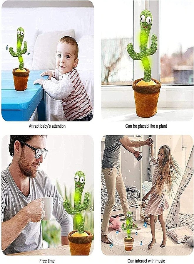 Negi Dancing Cactus,Cactus Plush Toy with Led Lights&Chargeable, Wriggle Singing Recording Repeats What You Say Funny Educational Toy for Boys&Girls - Image 3