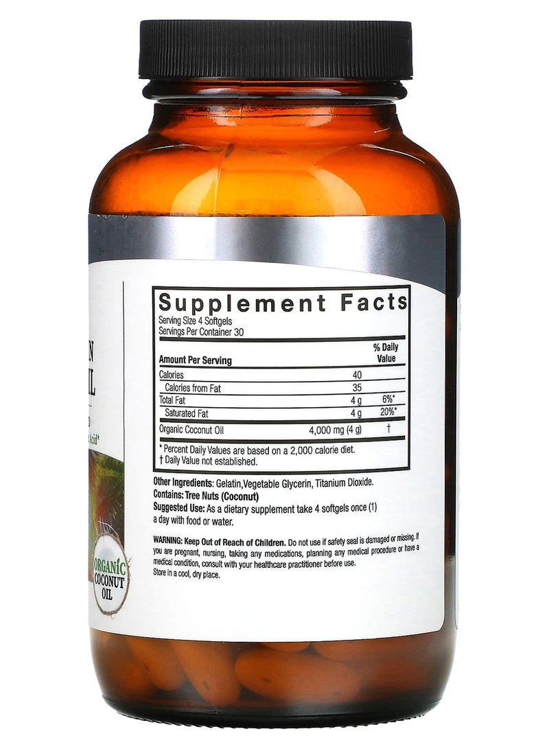 NATURE'S ANSWER Extra Virgin Coconut Oil - 120 Softgels - Image 2