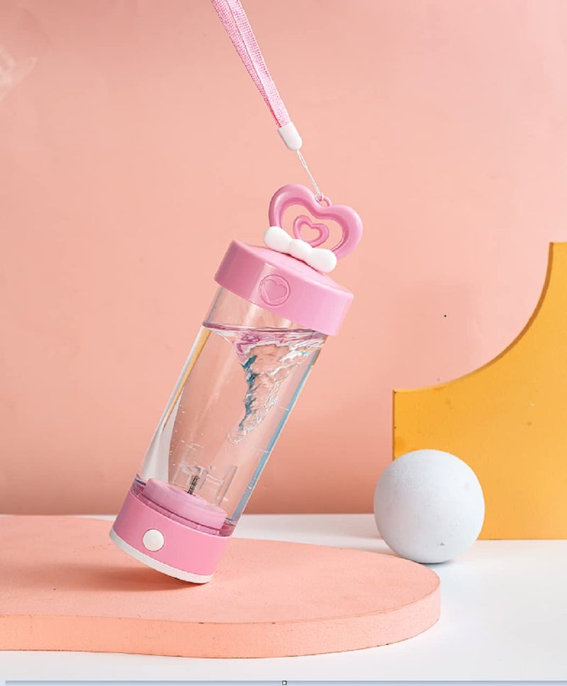 LMFUEN Electric Shaker Bottle, Shaker Bottles for Protein Shakes Mixes, Automatic Coffee Stirring Cup, Portable Mixer Cups and Blender Bottles Battery Powerful Mixer Cup 15 oz,Food grade material (Pink) - Image 3