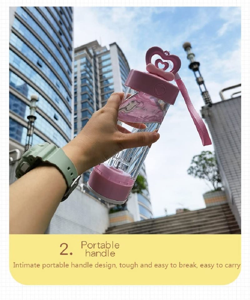 LMFUEN Electric Shaker Bottle, Shaker Bottles for Protein Shakes Mixes, Automatic Coffee Stirring Cup, Portable Mixer Cups and Blender Bottles Battery Powerful Mixer Cup 15 oz,Food grade material (Pink) - Image 4