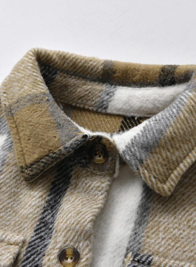 تايك تو جاكيت بنقشة مربعات مزين بجيوب - Image 3