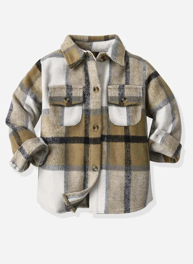 Take Two Take Two Checked Button Up Pocket Detail Jacket