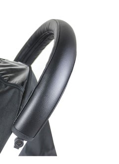 Baby Stroller Handle Protector, Baby Stroller Handle PU Leather Protective Cover Universal Stroller Handle Cover with Zipped Closure Black