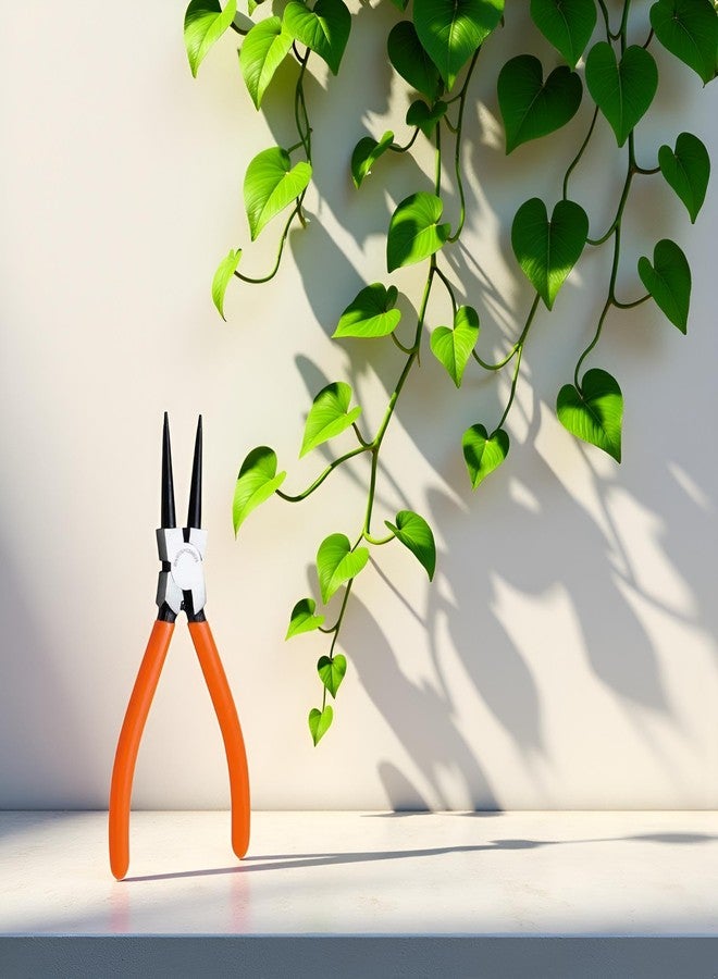 Junfamilee 1 Pc Orange Heavy Duty 7" EXTRA Long External Straight Retaining Ring Clip Circlip Removal Plier Snap-Ring Pliers, Slip-Joint Pliers Side-Cutting Pliers Plier Sets Needle-Nose - Image 2