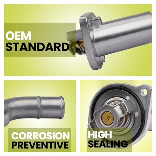Mocar7 Aluminum Engine Coolant Thermostat Housing Assembly Compatible with 2002-2009 GMC Envoy 2004-2007 Buick Rainier 2002-2009 Chevrolet Trailblazer 2007-2009 Saab 9-7x 4.2L - Image 3