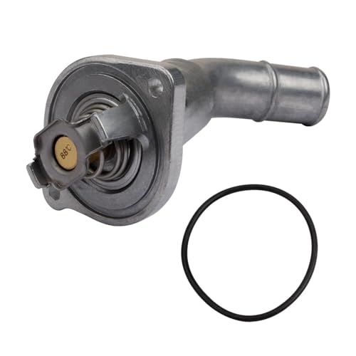 Mocar7 Aluminum Engine Coolant Thermostat Housing Assembly Compatible with 2002-2009 GMC Envoy 2004-2007 Buick Rainier 2002-2009 Chevrolet Trailblazer 2007-2009 Saab 9-7x 4.2L - Image 1