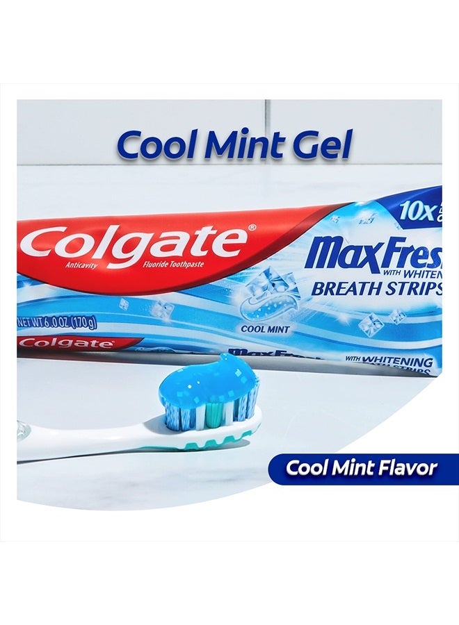 Colgate معجون أسنان ماكس فريش بحجم مناسب للسفر مع شرائط صغيرة لتنظيف الفم بنكهة النعناع المنعش - عبوة من 24 قطعة - Image 5