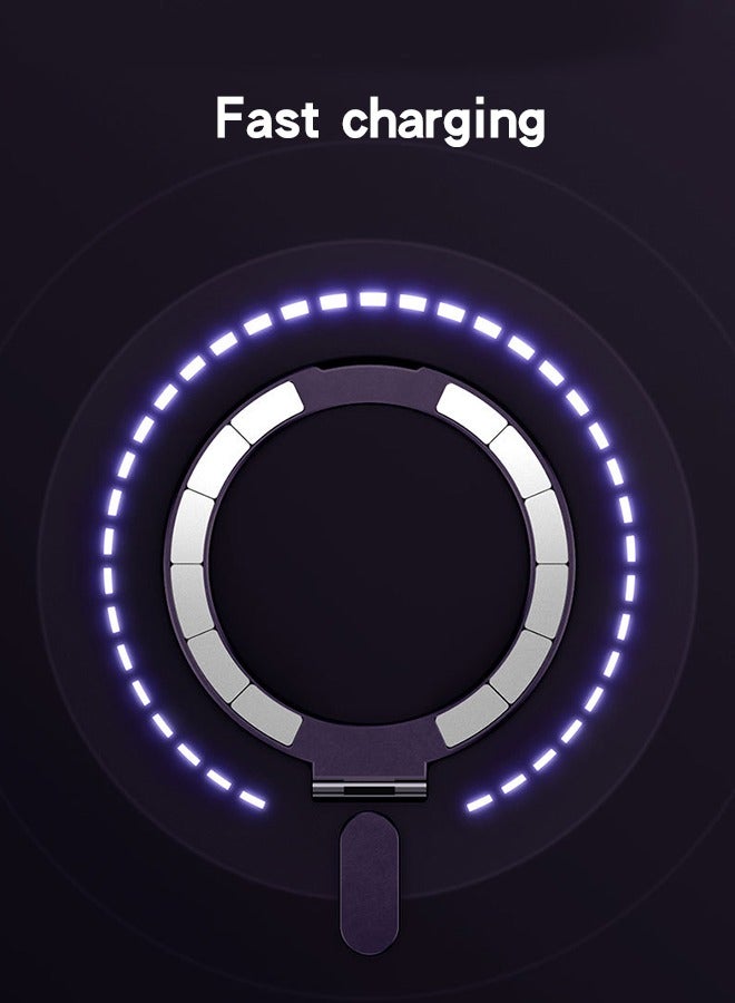 GROIC Magnetic Case for Samsung Galaxy S23 Ultra 6.8" Case Versatile Invisible Stand Compatible with Magsafe Shockproof Slim Protective Phone Cover Drop Protective Kickstand Purple Clear - Image 5