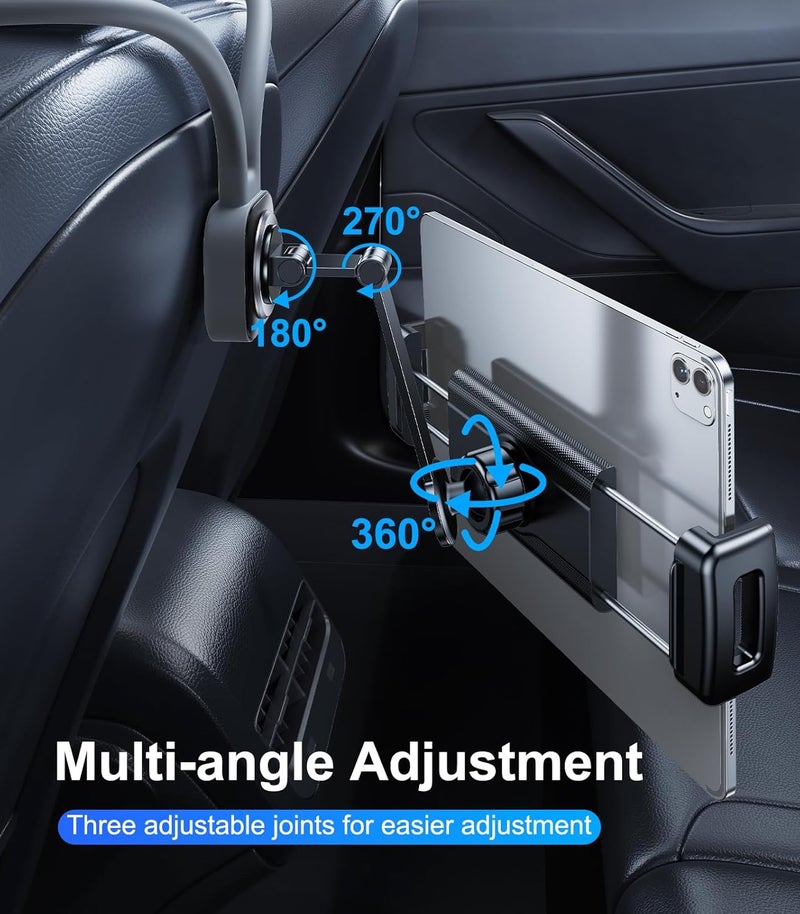 DICMKY Car iPad Tablet Holder, Back Seat Accessory for Tesla/Sport/Bucket/Performance Seats, Rear Headrest Tablet Hanger Mount for Kids/Adults, Road Trip Essentials with Car TV - Image 3