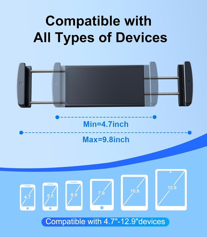 DICMKY Car iPad Tablet Holder, Back Seat Accessory for Tesla/Sport/Bucket/Performance Seats, Rear Headrest Tablet Hanger Mount for Kids/Adults, Road Trip Essentials with Car TV - Image 4
