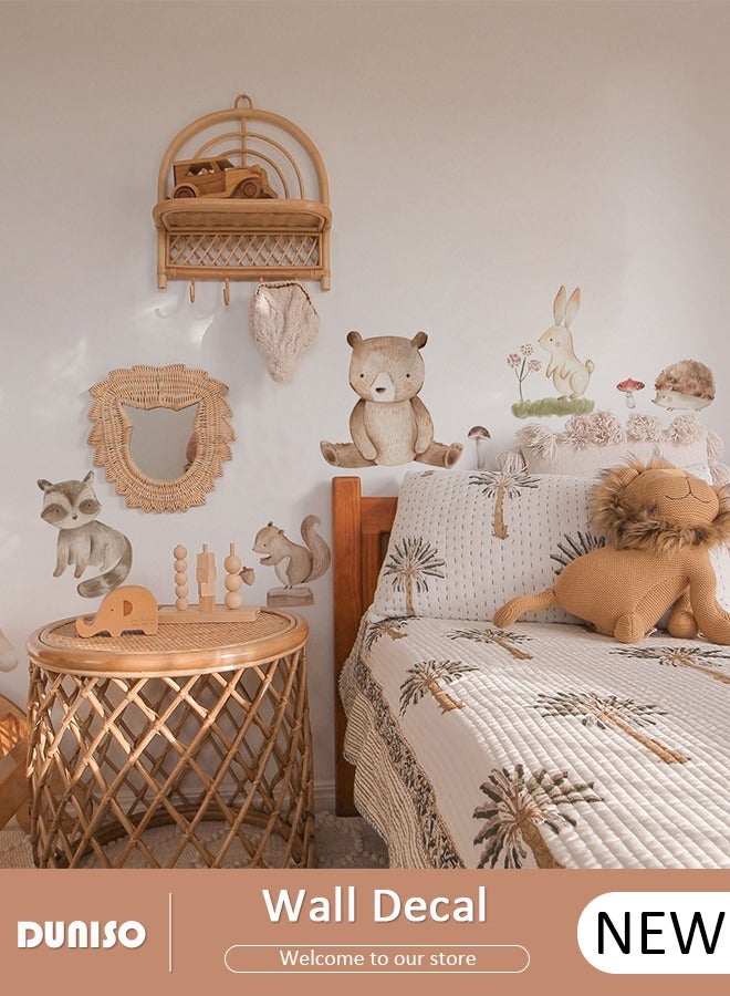 DUNISO ملصق حائط حيواني، ملصق حائط بموضوع حيوانات، ملصق ديكور منزلي قابل للإزالة، ذاتي اللصق ومقاوم للماء، مناسب لتزيين غرفة النوم، غرفة المعيشة، وحضانة الأطفال - Image 1