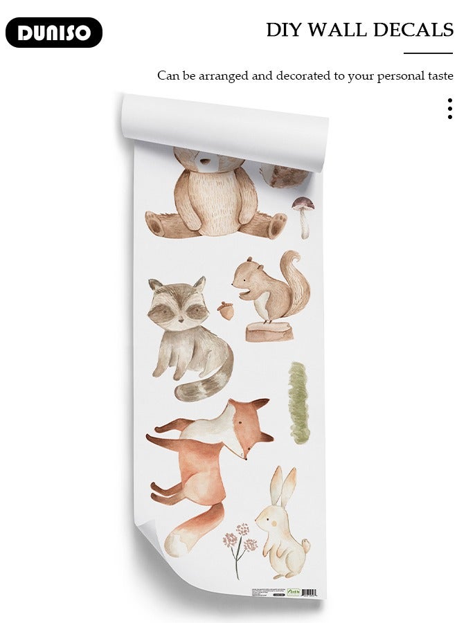 DUNISO ملصق حائط حيواني، ملصق حائط بموضوع حيوانات، ملصق ديكور منزلي قابل للإزالة، ذاتي اللصق ومقاوم للماء، مناسب لتزيين غرفة النوم، غرفة المعيشة، وحضانة الأطفال - Image 2