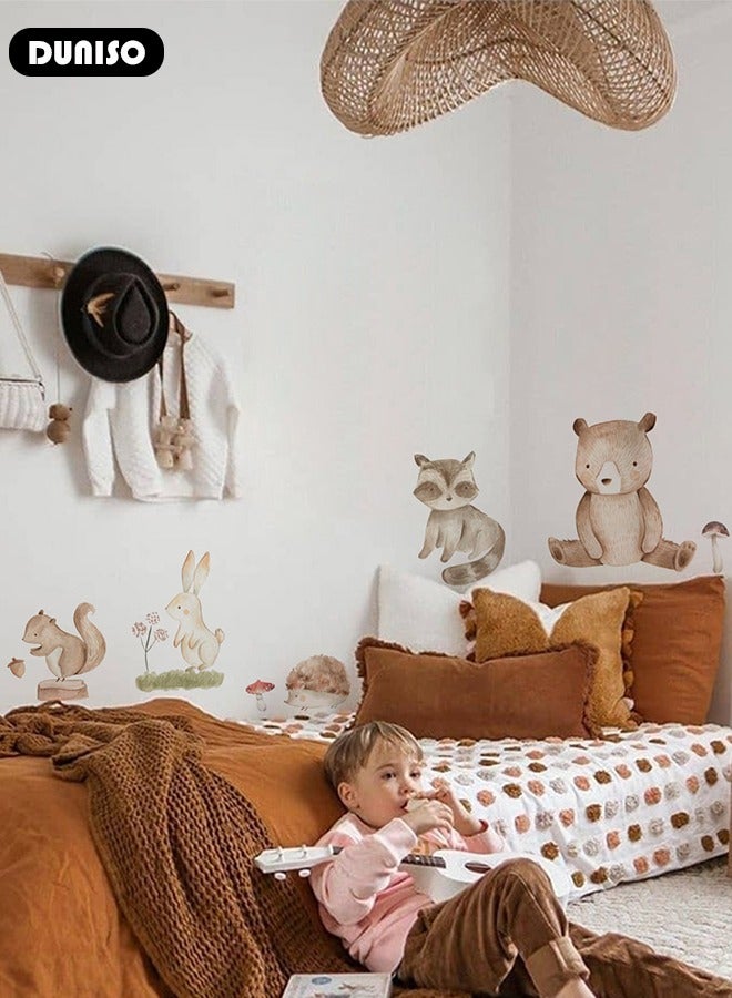 DUNISO ملصق حائط حيواني، ملصق حائط بموضوع حيوانات، ملصق ديكور منزلي قابل للإزالة، ذاتي اللصق ومقاوم للماء، مناسب لتزيين غرفة النوم، غرفة المعيشة، وحضانة الأطفال - Image 5