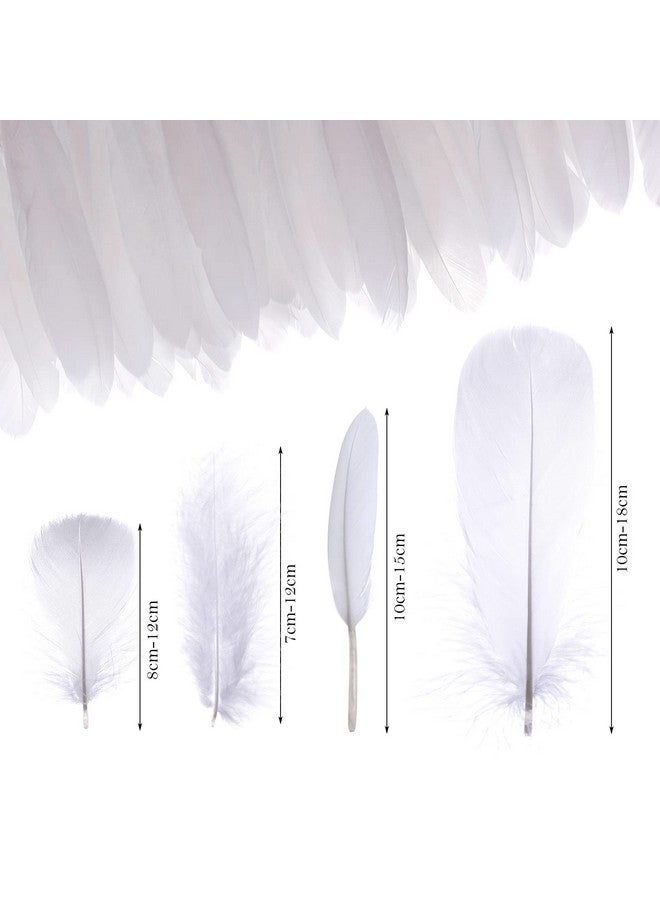 MWOOT 400 Pieces White Natural Goose Feathers 7-15 Cm For Dream Catchers Diy Costume Halloween Costume Handmade Earring Wedding Party Decoration Activities Home Easter - Image 2