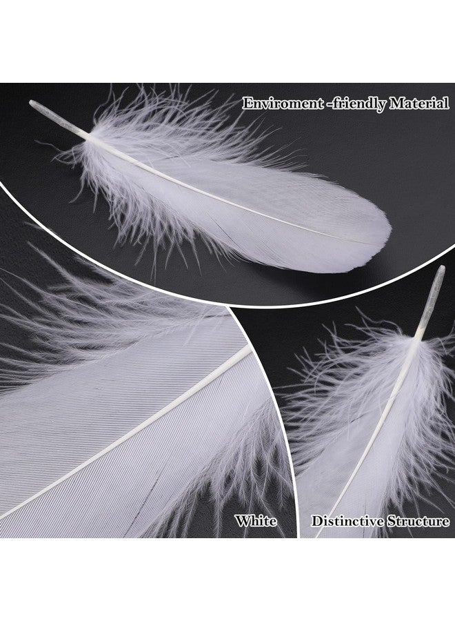 MWOOT 400 Pieces White Natural Goose Feathers 7-15 Cm For Dream Catchers Diy Costume Halloween Costume Handmade Earring Wedding Party Decoration Activities Home Easter - Image 3