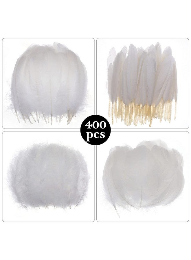 MWOOT 400 Pieces White Natural Goose Feathers 7-15 Cm For Dream Catchers Diy Costume Halloween Costume Handmade Earring Wedding Party Decoration Activities Home Easter - Image 4