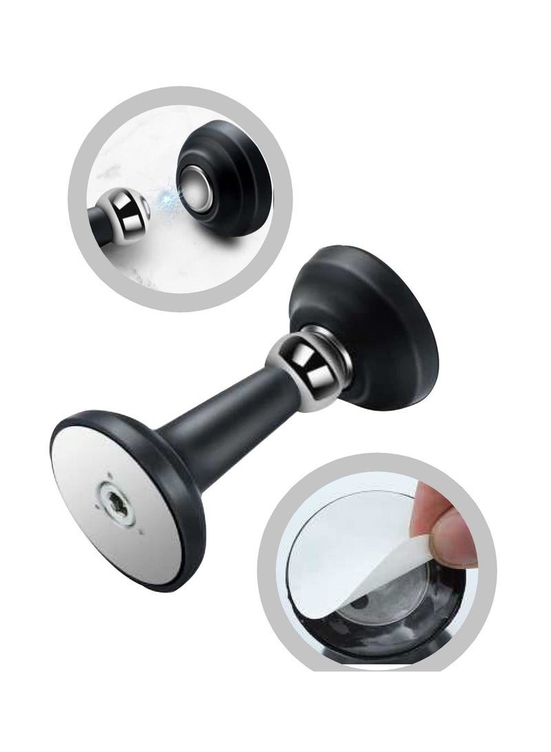 Excefore 2 Pcs Home Magnetic Door Stop, Decorative Matte Black Self-Adhesive Door Holder, Noise Reduction Silicone Made,No Drilling Easy Install, Wall-Floor Mount Wall Protector - Image 1