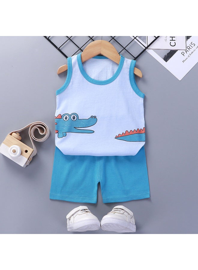 Children's Vest Suit Category A Summer Pure Cotton New Boys And Girls Thin Summer Clothes Baby Clothing Children's Clothing