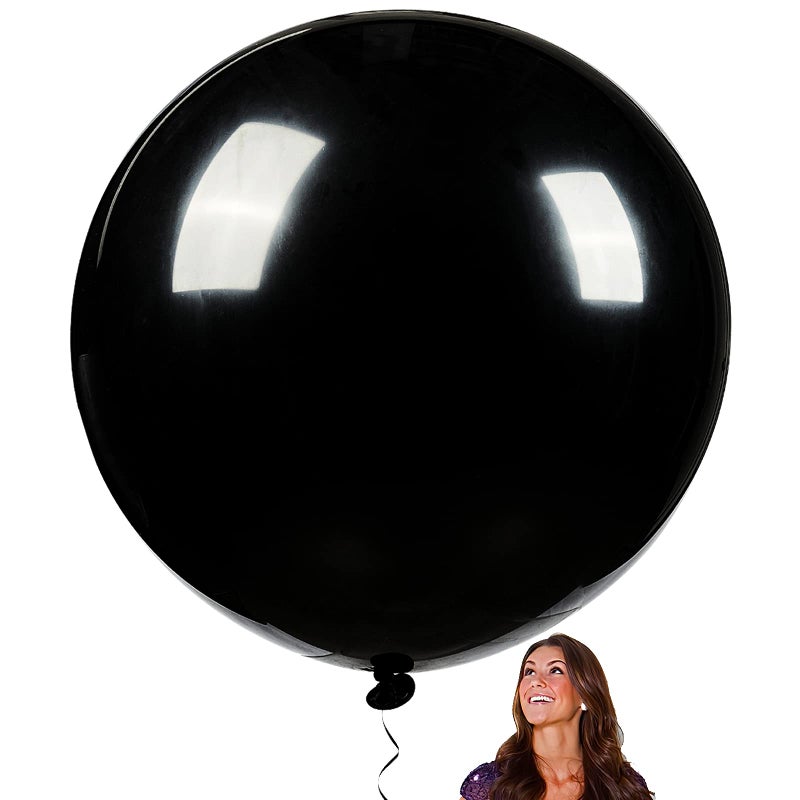 PartyWoo Black Balloons 4 pcs 36 Inch Latex Helium Matte Black Balloons for Baby Shower Birthday Graduation Casino Gaming Anniversary Retirement Pirate Race Car Theme Party Decorations Black-Y18 - Image 1