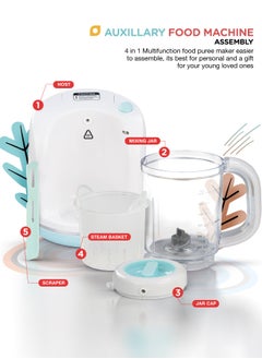 BAYBEE Premium 4-In-1 Smart Multifunction Electric Food Processor, Steamer, Blender With 600 ML Jar, Steam Basket And Scraper  - Image 5